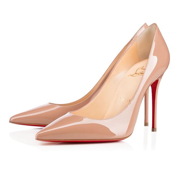 Christian Louboutin Decollete 554 100 Patent Nude 6248 Pointed Heel Pump 36.5 - Picture 5 of 14
